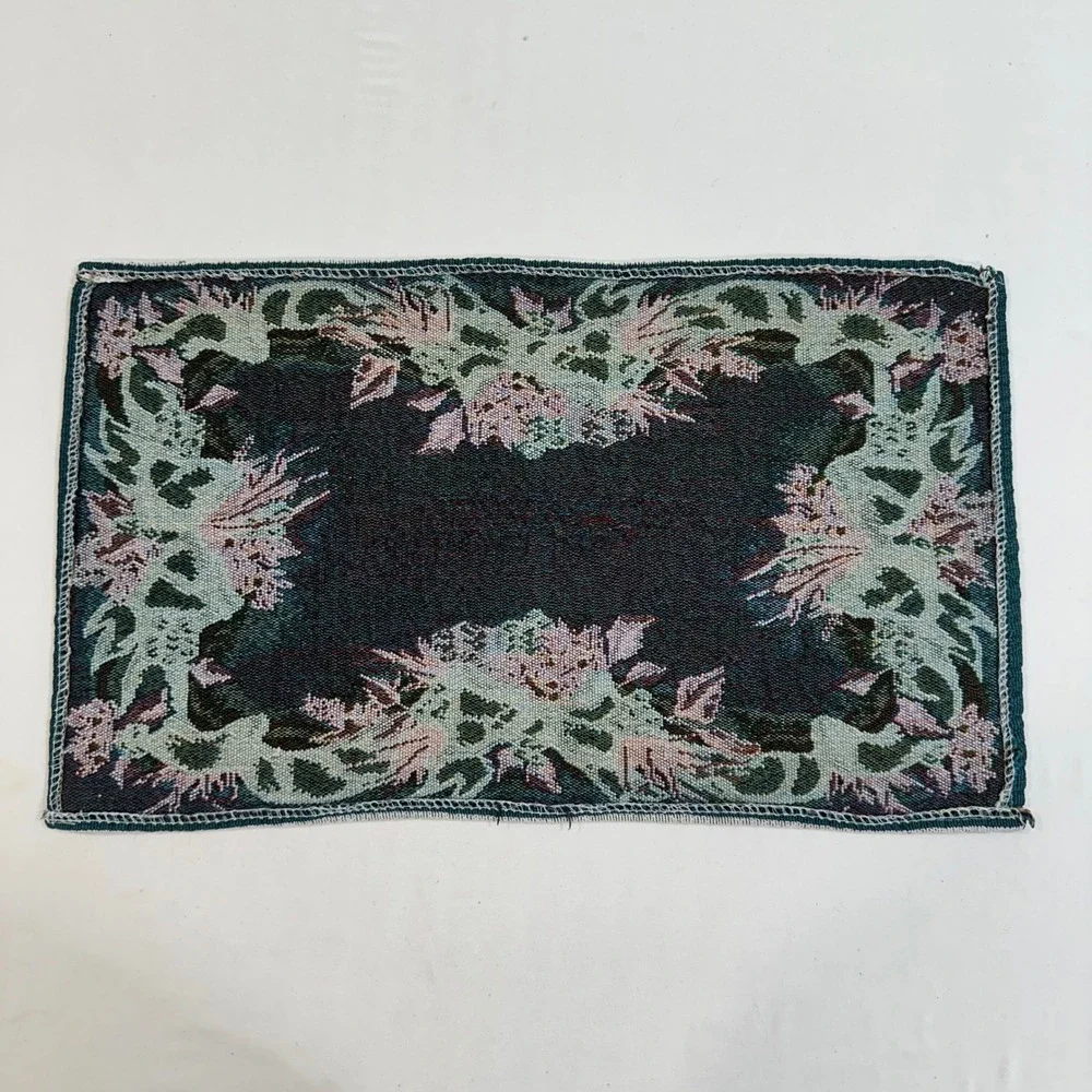 Vintage Christmas Tapestry Placemats Set of 4 Ribbon Pine Holiday 18.5x11